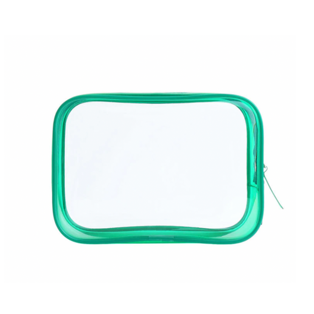 Amalia Clear Zip Pouch - Green