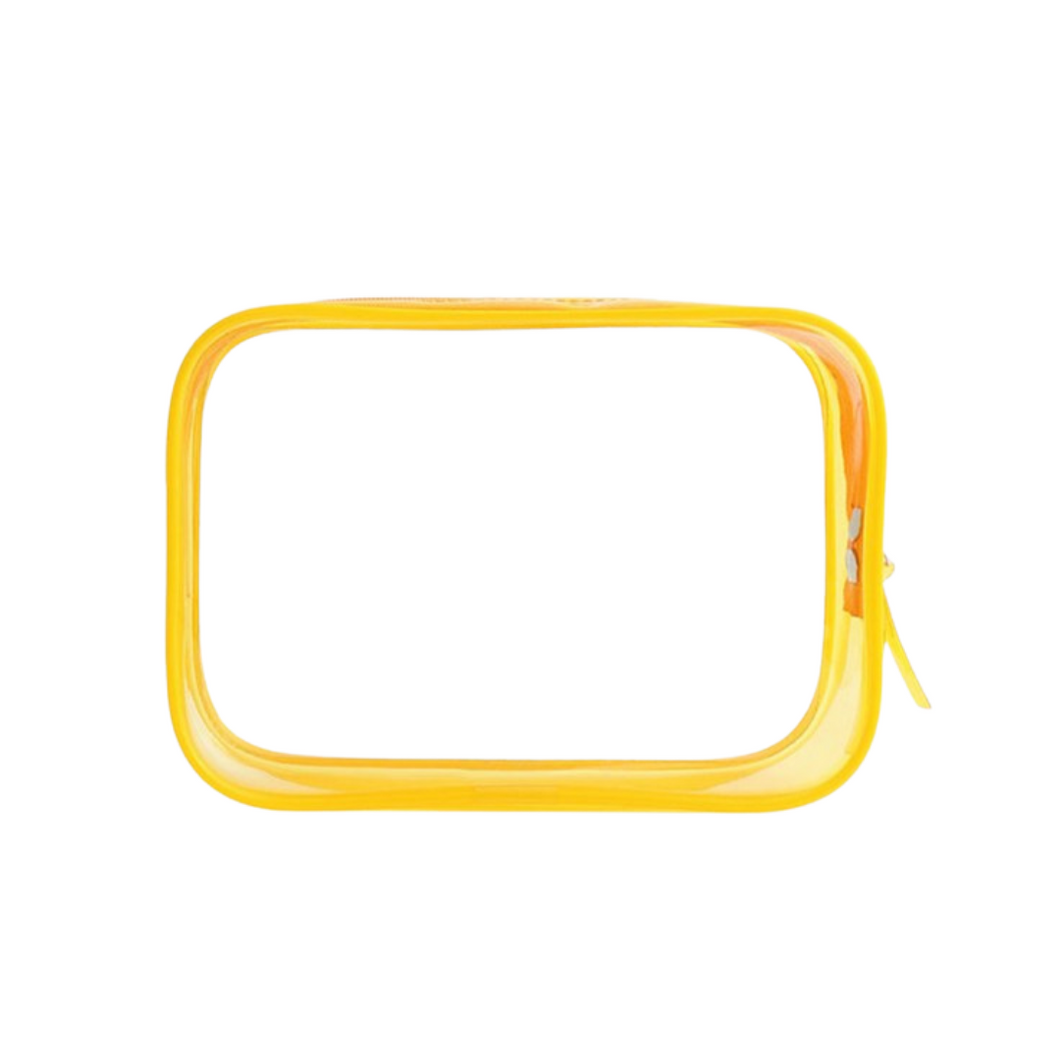 Amalia Clear Zip Pouch - Yellow