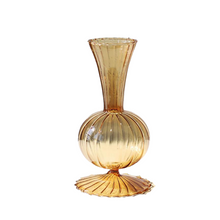 Load image into Gallery viewer, Riviera Footed Glass Vase - Yellow
